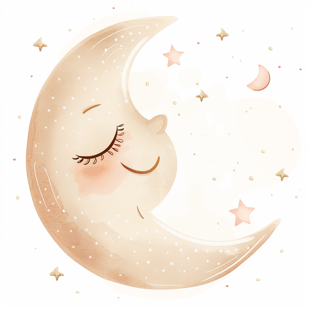 Adorable cute moon baby clipart