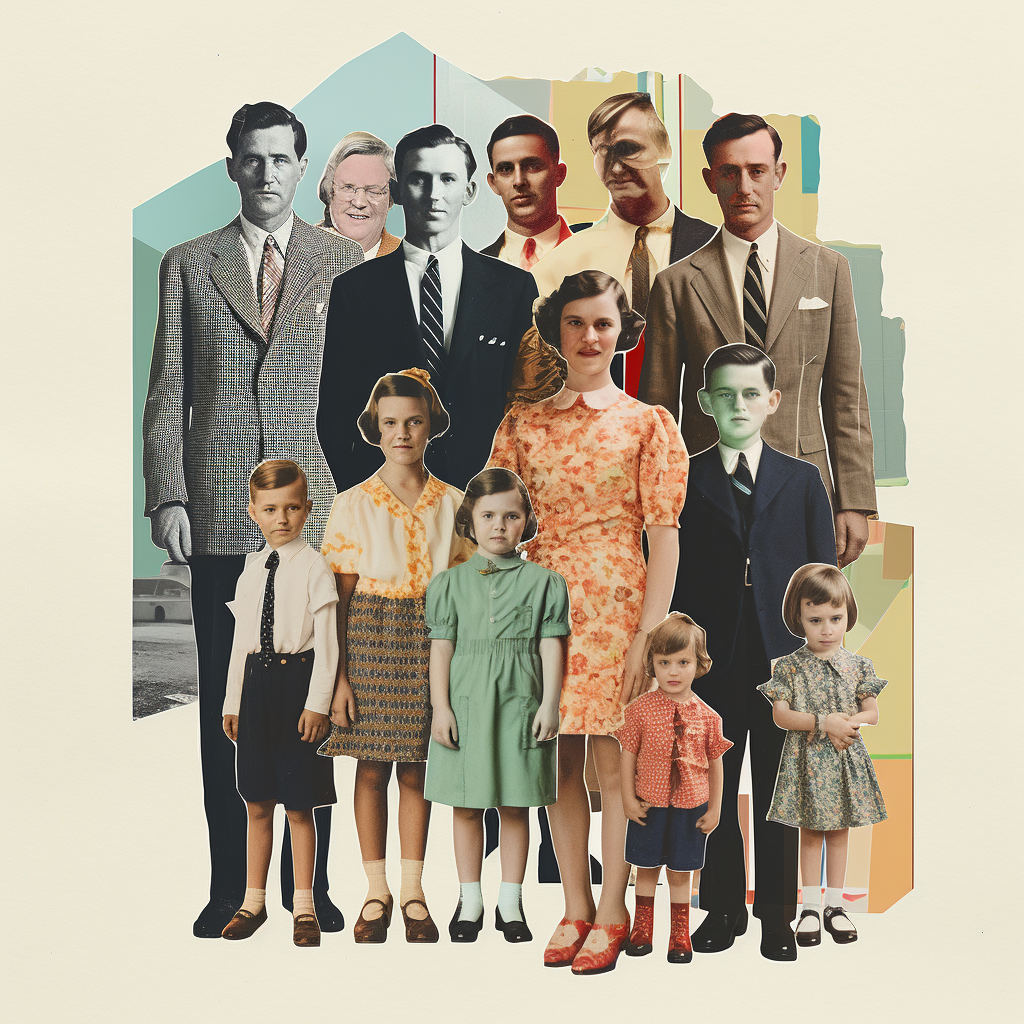 Cutout Collage Family Photo