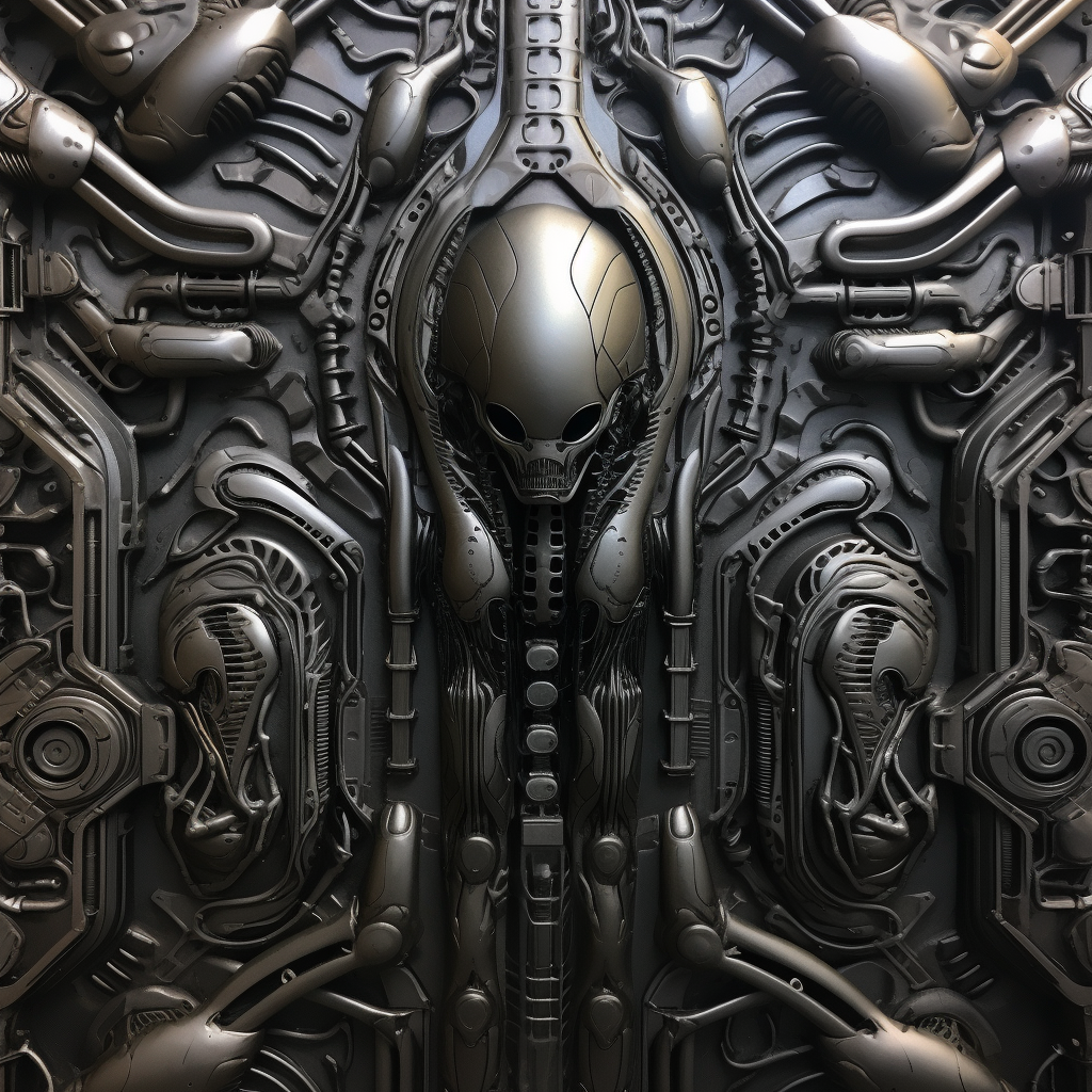 Close-up cyber giger wall texture