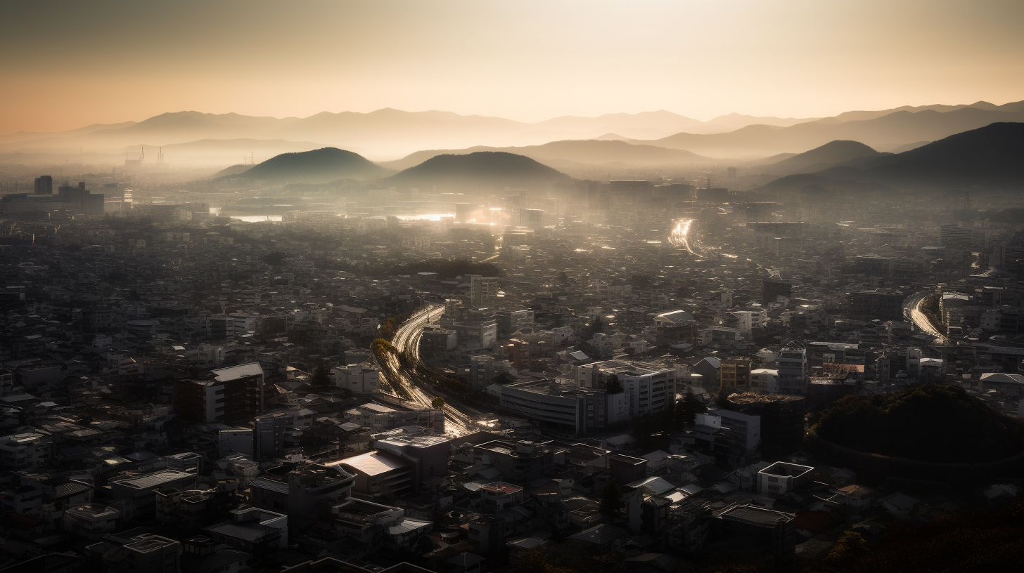 Beautiful Cyber Kyoto Morning Scene