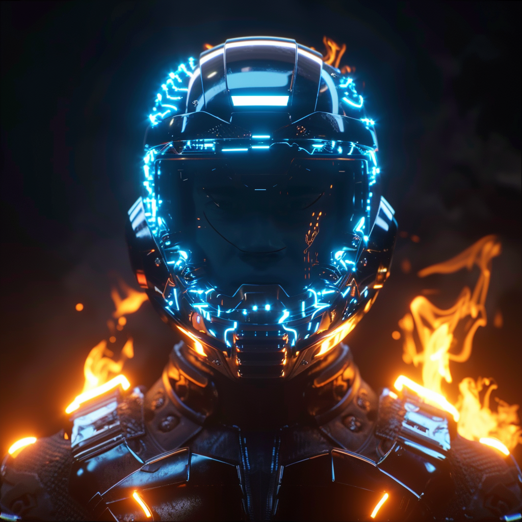 futuristic cyber punk warrior armor