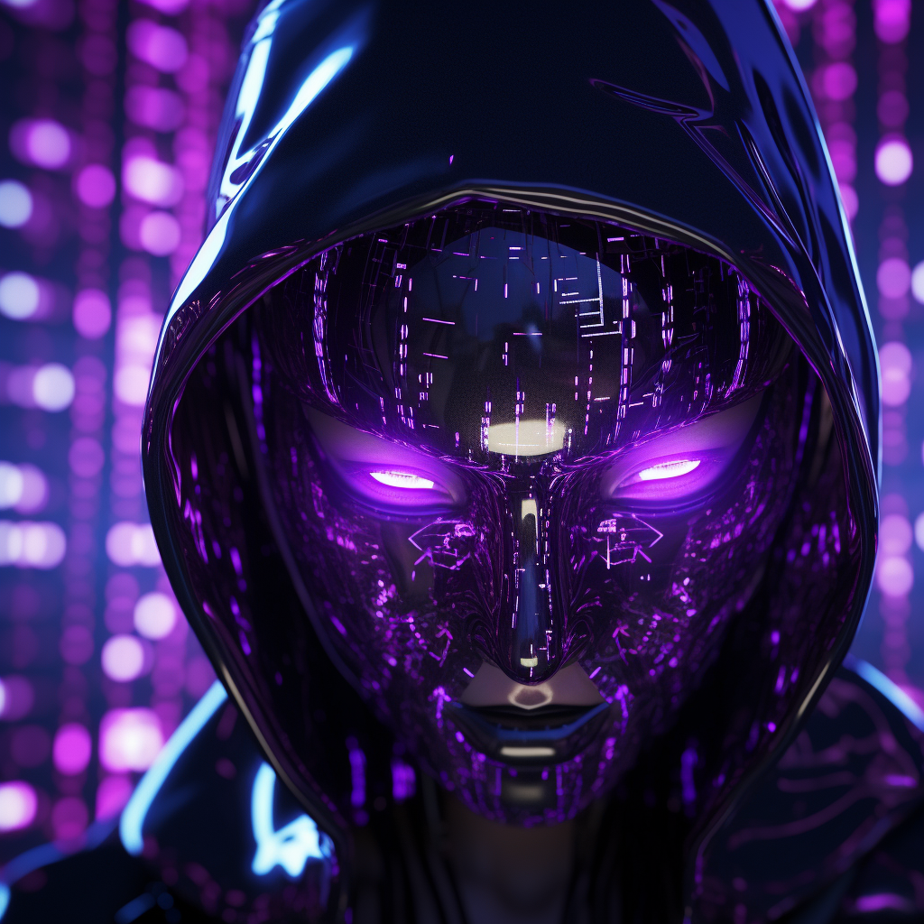 Cyber Shiney Purple Person with Neon Highlights