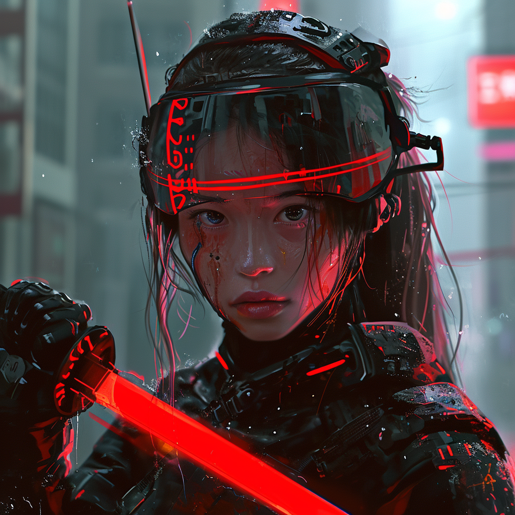 Cyber tech wear concept art girl