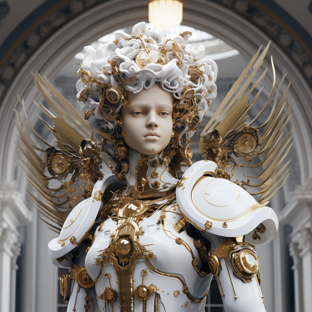 Stunning Cybernetic Cherub Statue