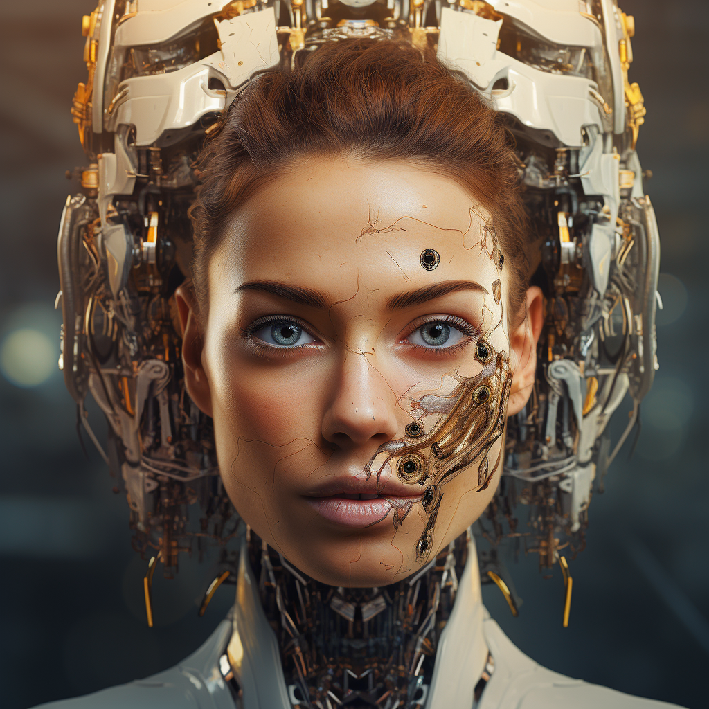 Half Human, Half Cybernetic Woman