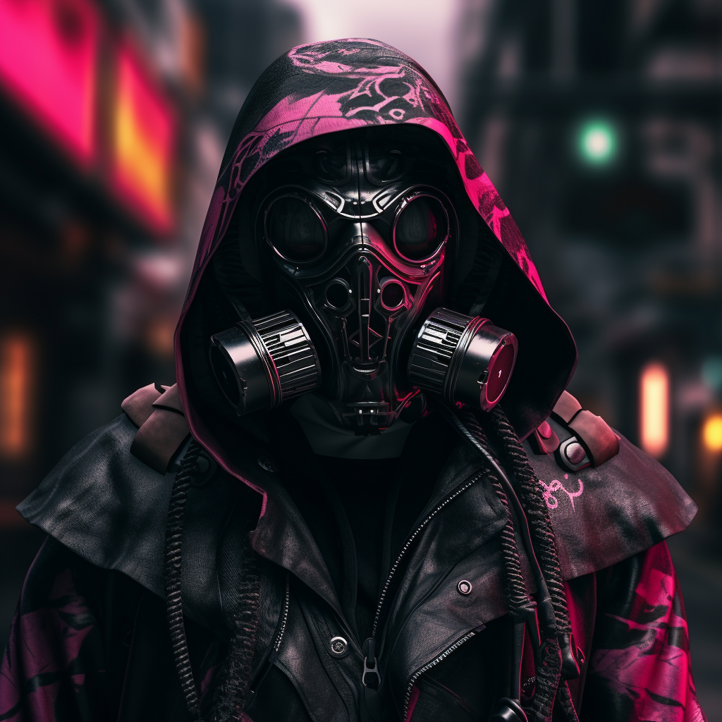 Cyberpunk Aesthetic Gas Mask in 4K