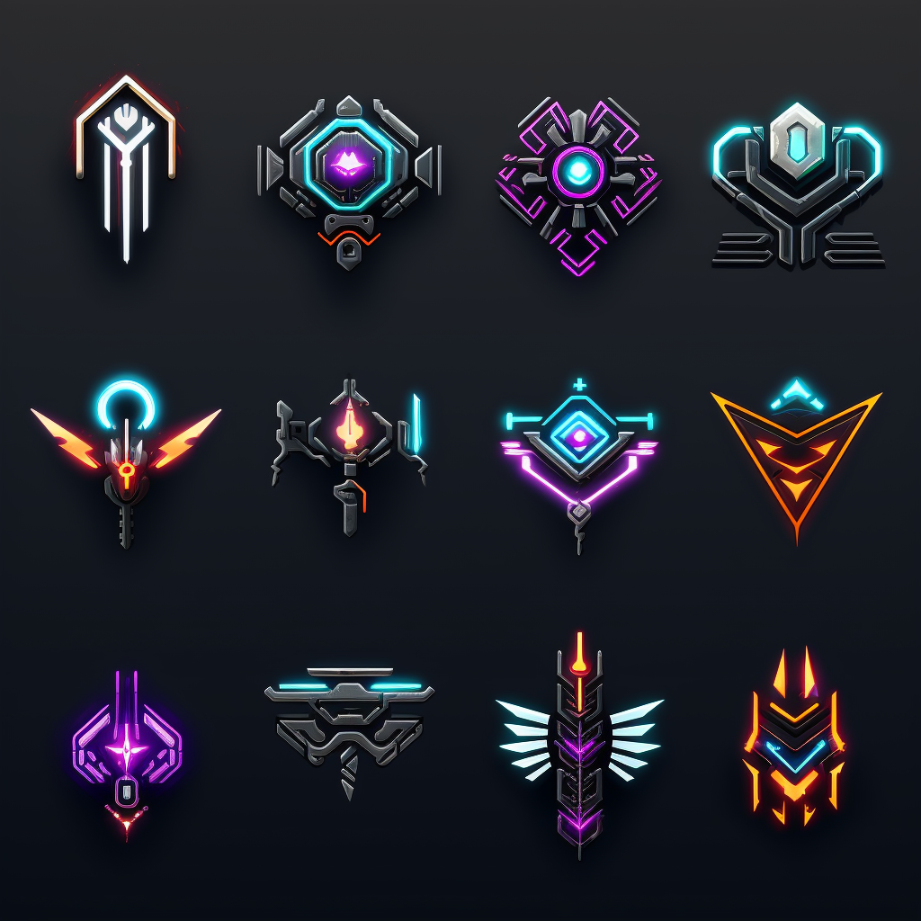 Cyberpunk arrow icons