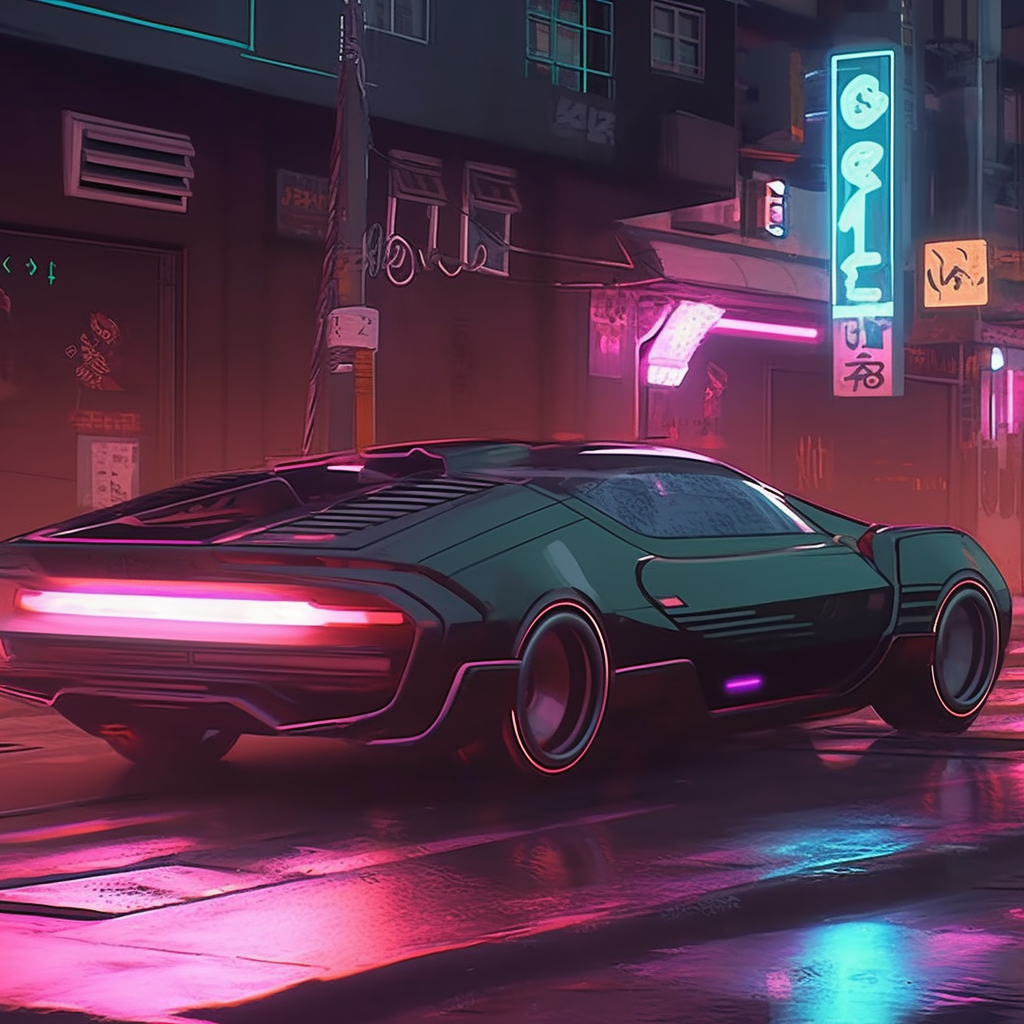 Stylish Cyberpunk Car Concept