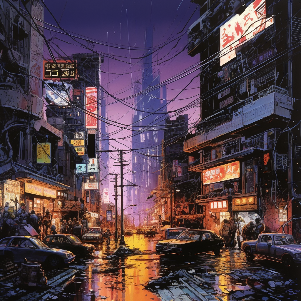 Cyberpunk Gangs at Night