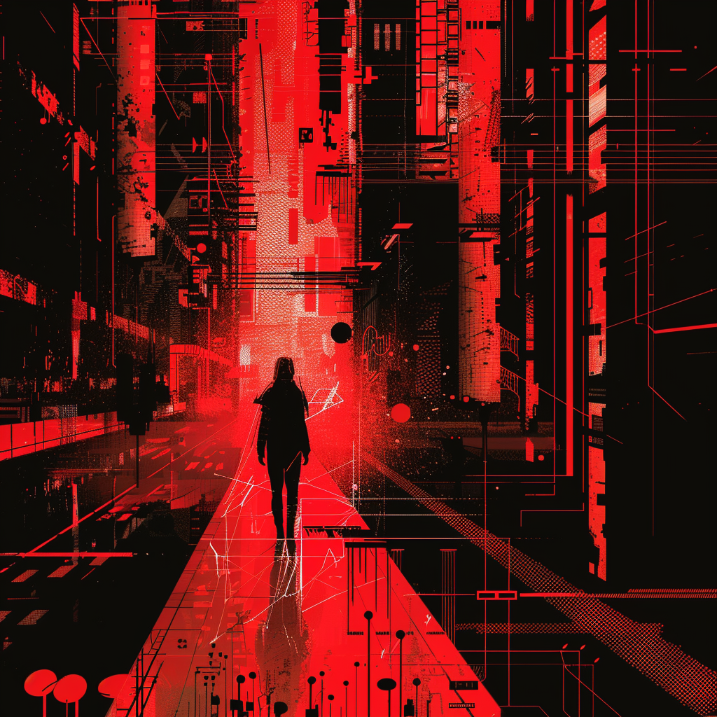 Minimal Cyberpunk Graphic Decals Poster