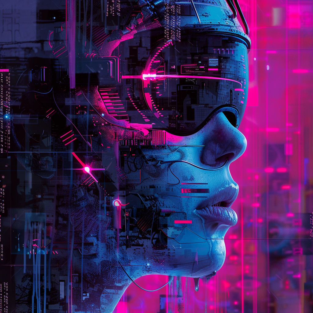 Cyberpunk design posters typography