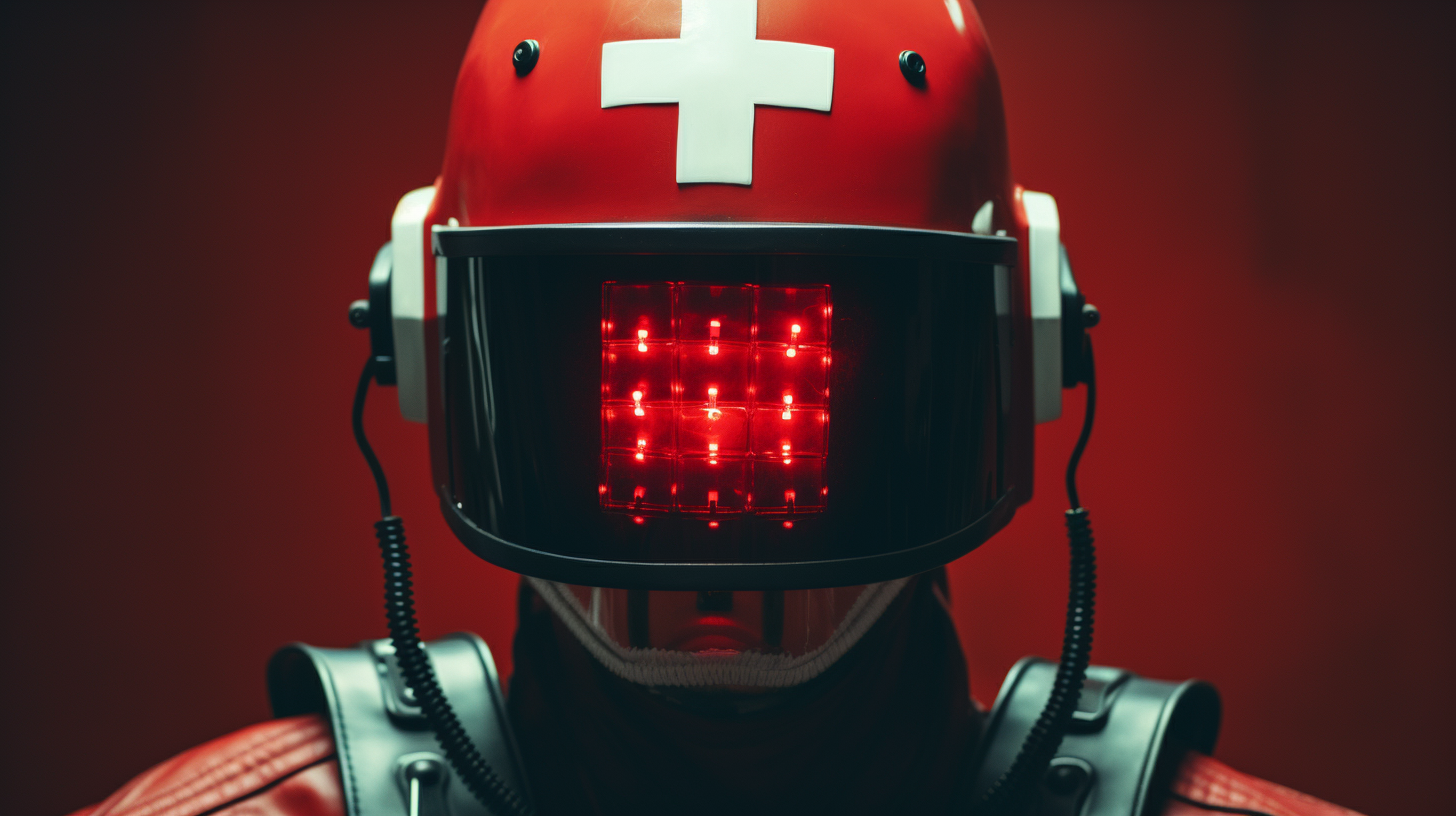 Cyber Punk Red Medic with Red Cross Helmet