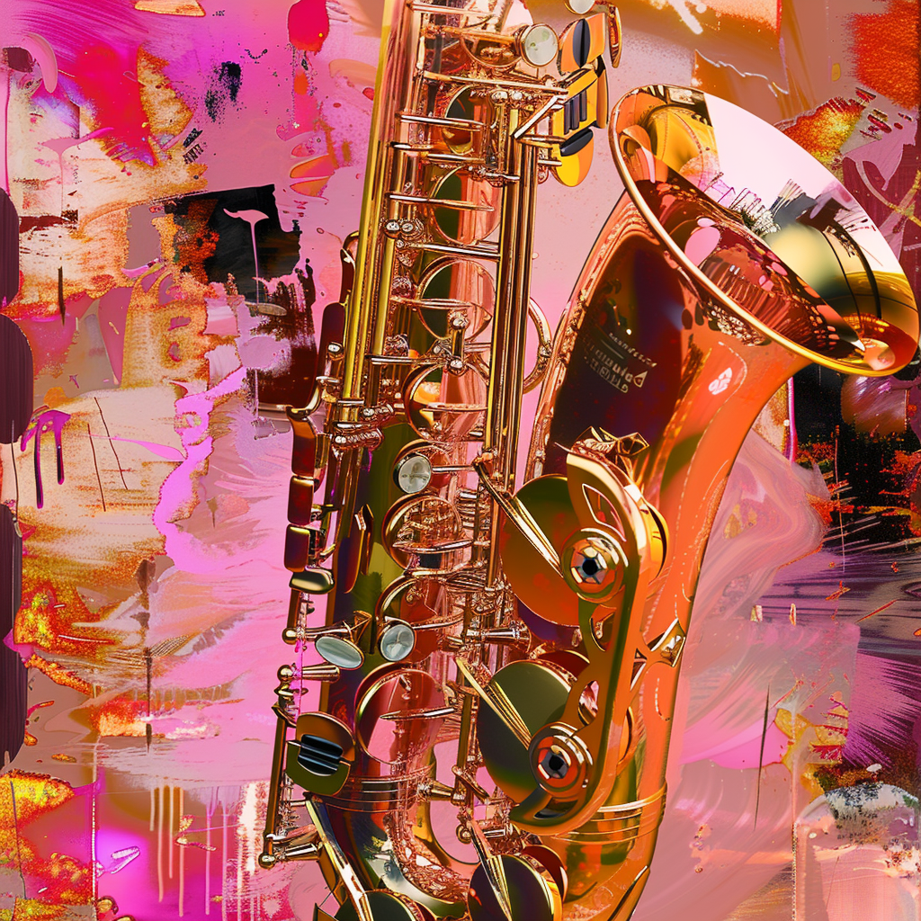 cyberpunk saxophone kandinsky art