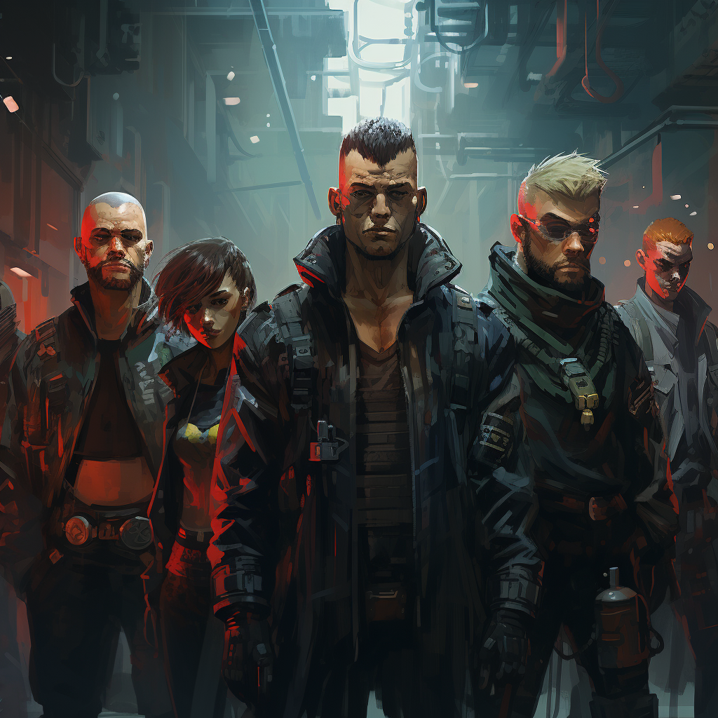 Dangerous Cyberpunk Scavengers in Futuristic Art