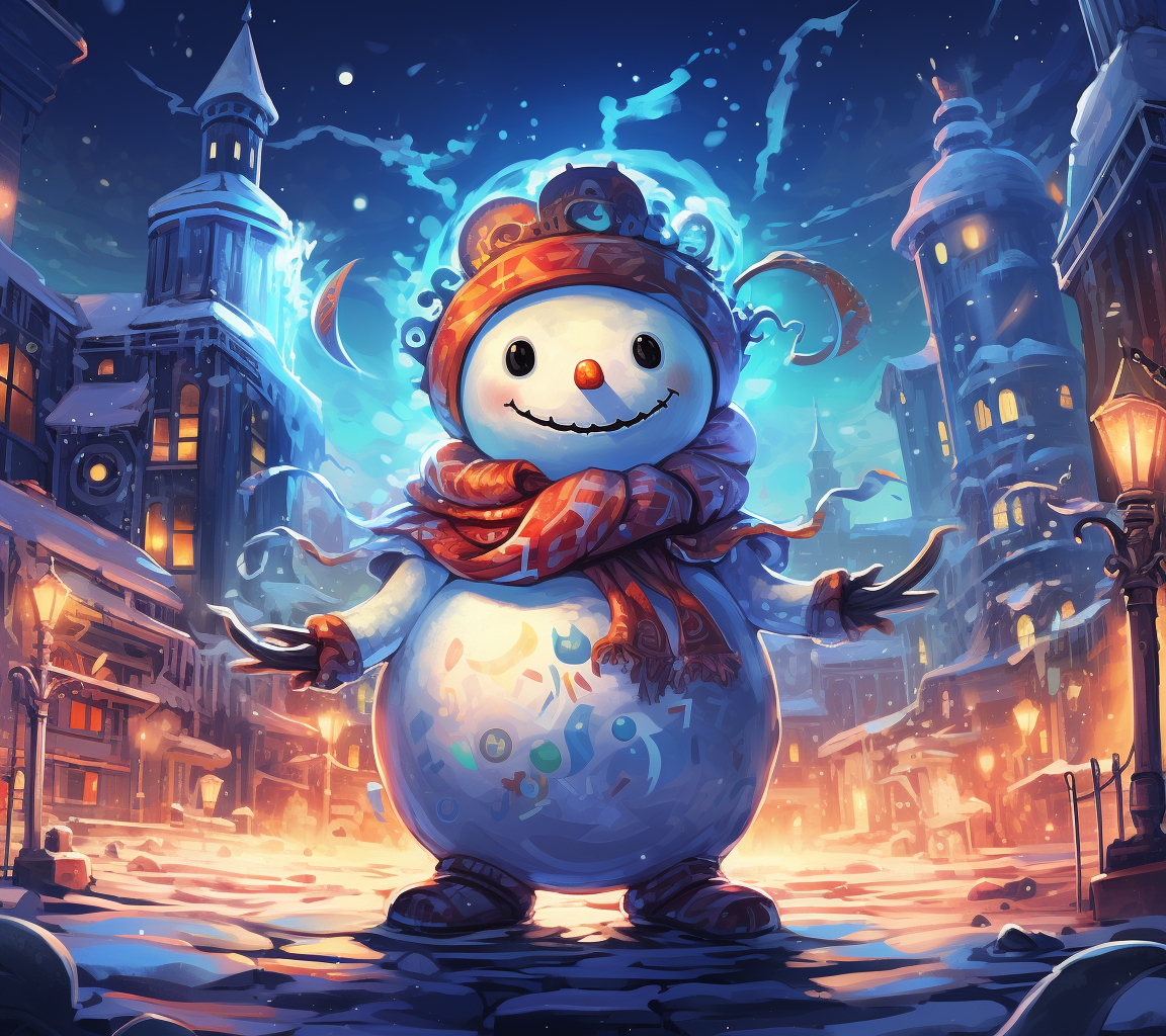 Illustration of a Cyberpunk Snowman