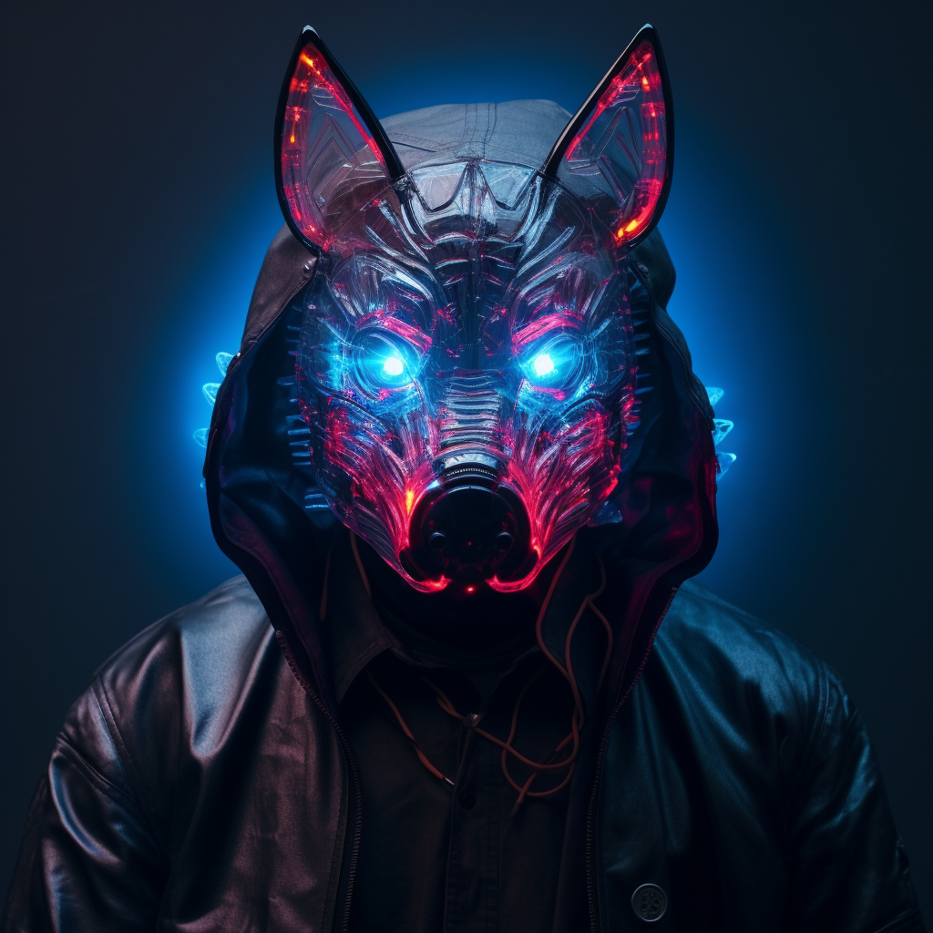 Cyberpunk Translucent LED Mask Wolf Boy Uke Deadmau5