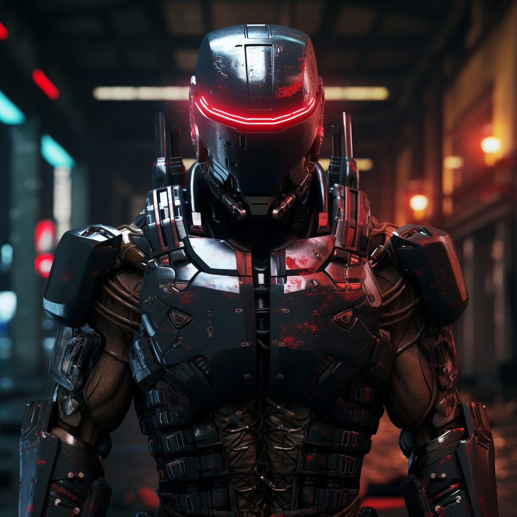 Cyberpunk underground pit fighter image