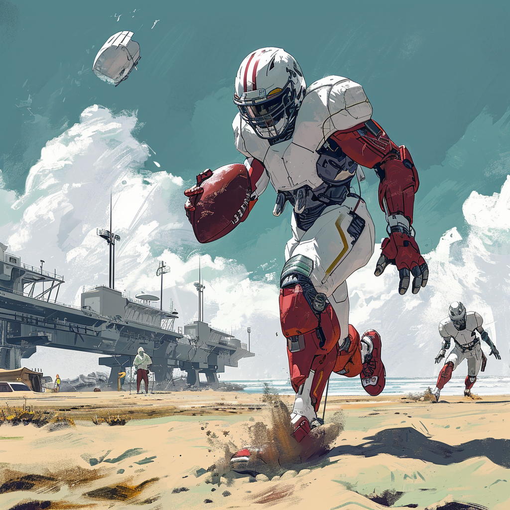 Cyberpunk American Football Beach