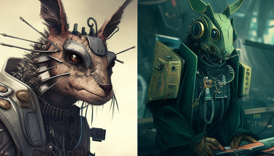 Cyberpunk Anthropomorphic Animals in City