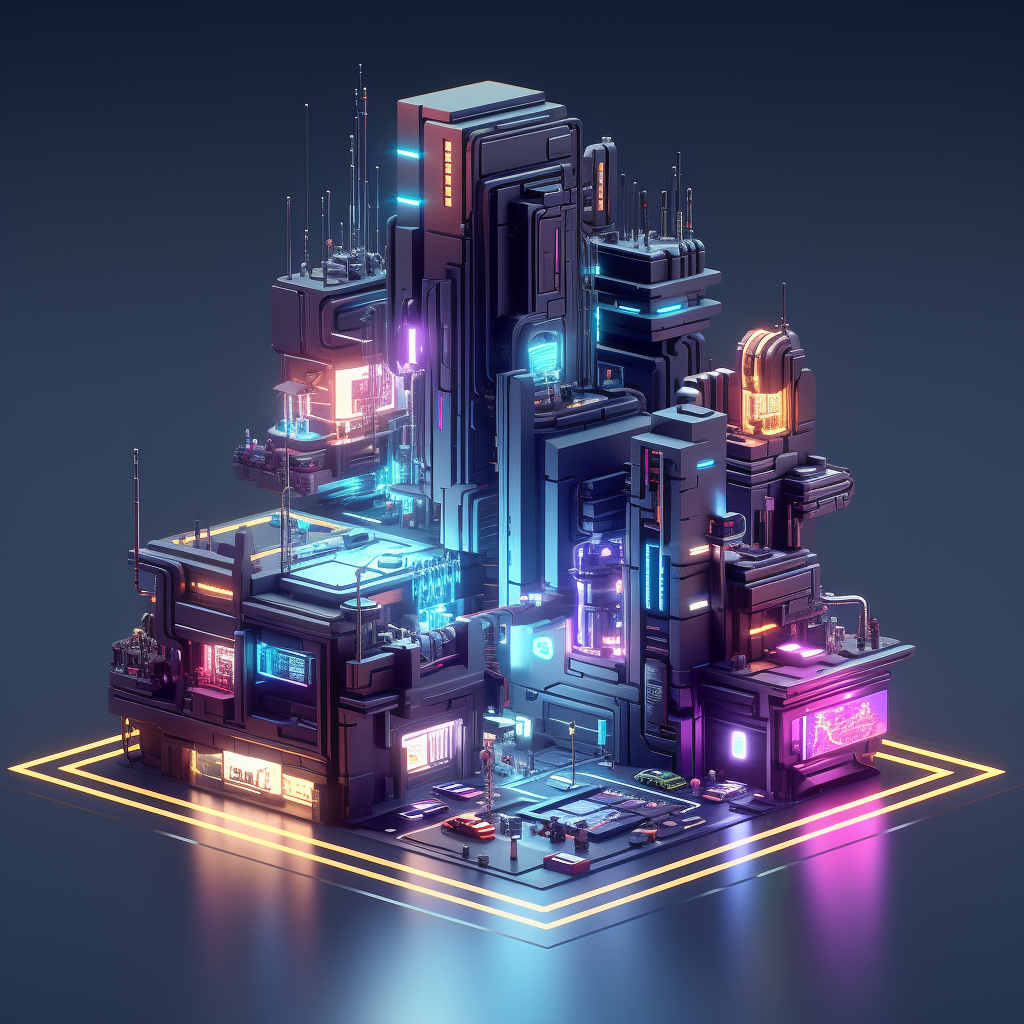 Cyberpunk City Building - Voxel Art