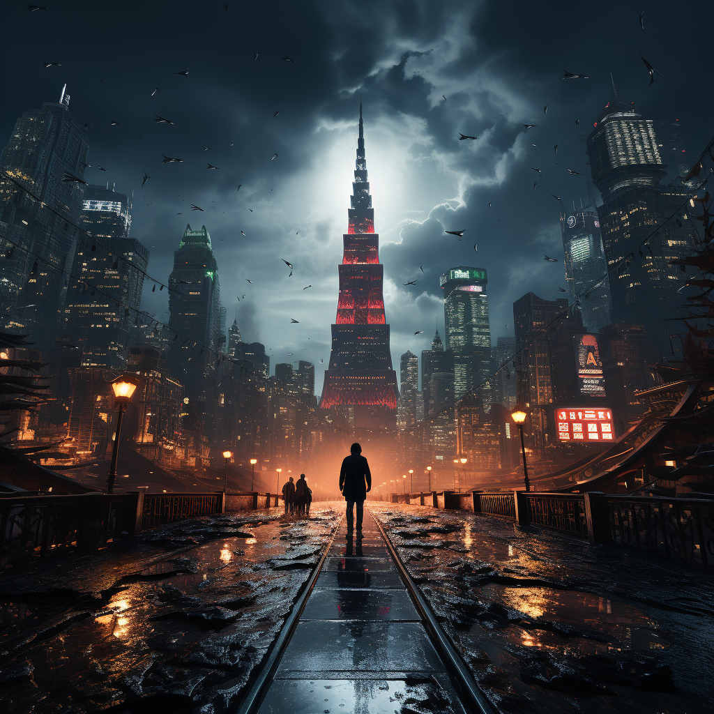 Cyberpunk City with Dark Truths