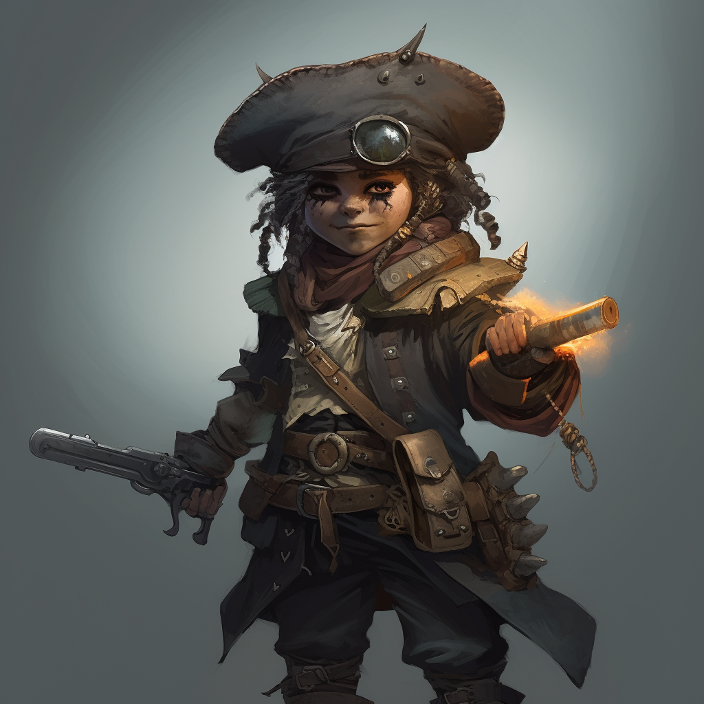 Stylish Cyberpunk Halfling Pirate Image