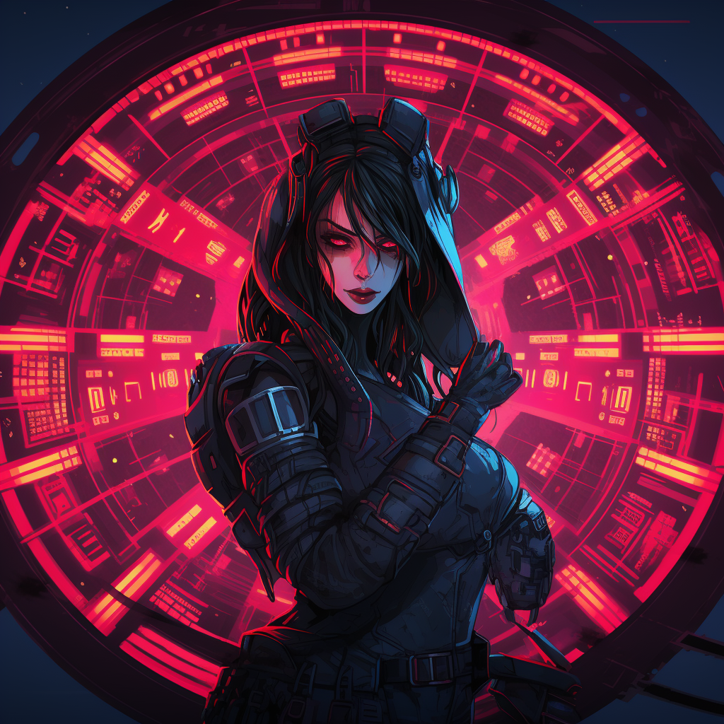 Cyberpunk roulette with illustrated style