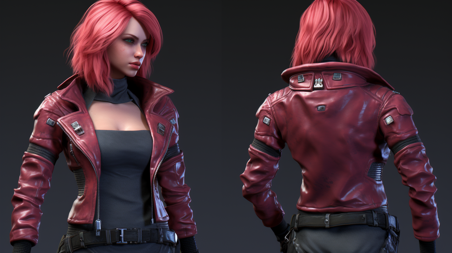 Stylish Cyberpunk Woman with Pink Hair