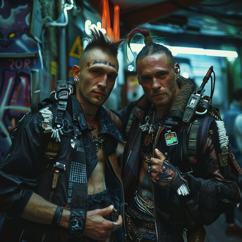 two cyberpunks with degen token