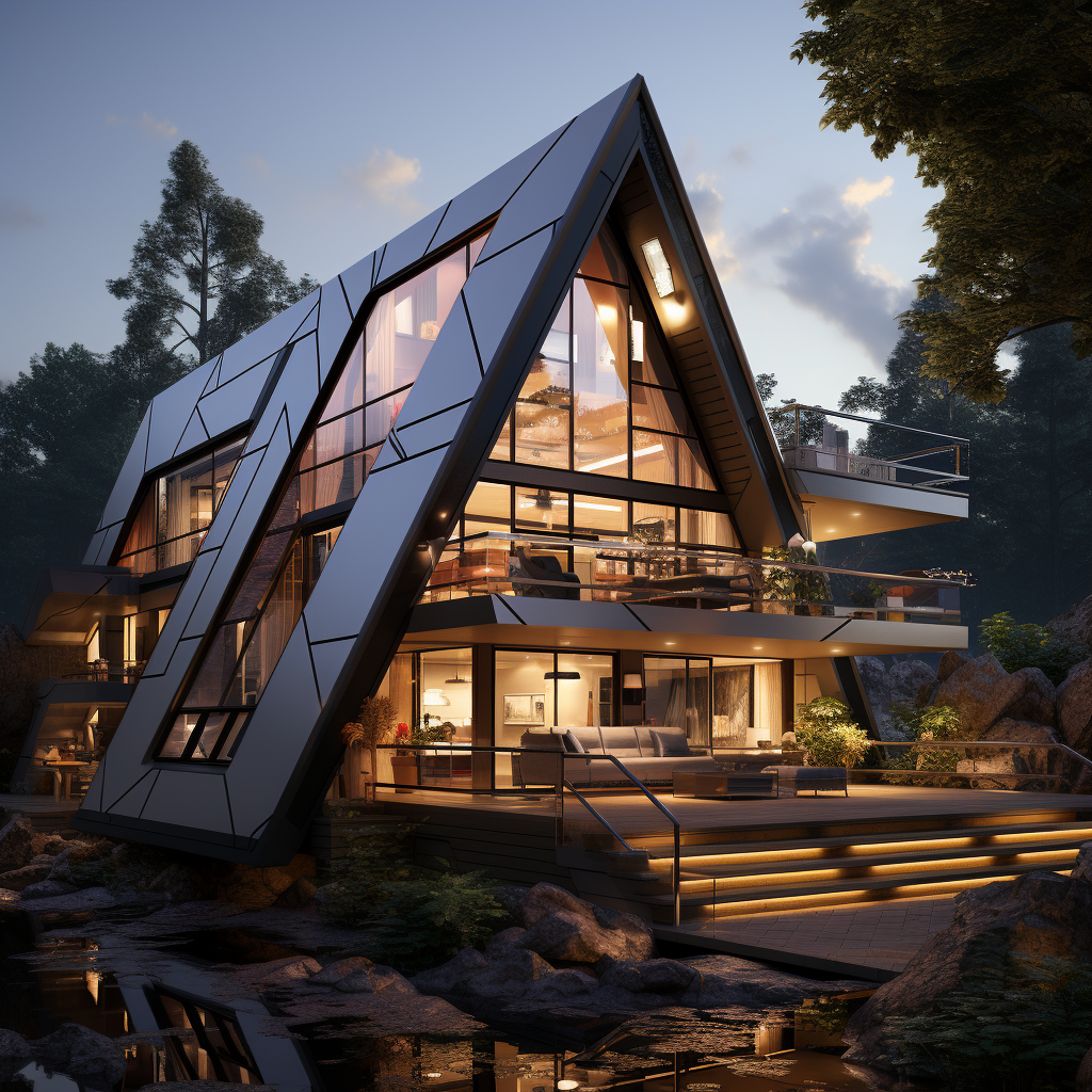 Realistic Cybertruck-themed House Architecture