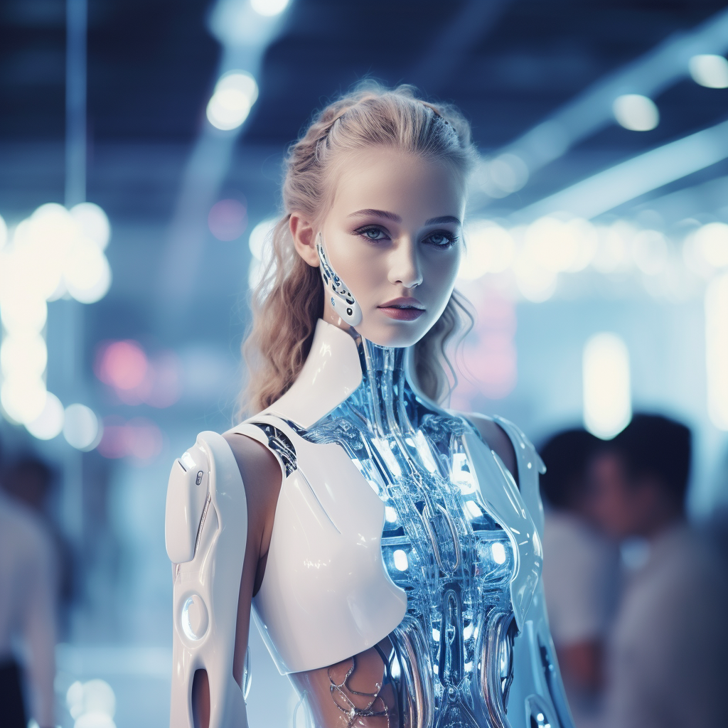 Stunning Cyborg Fashion Show on Ultrafuturistic Runway