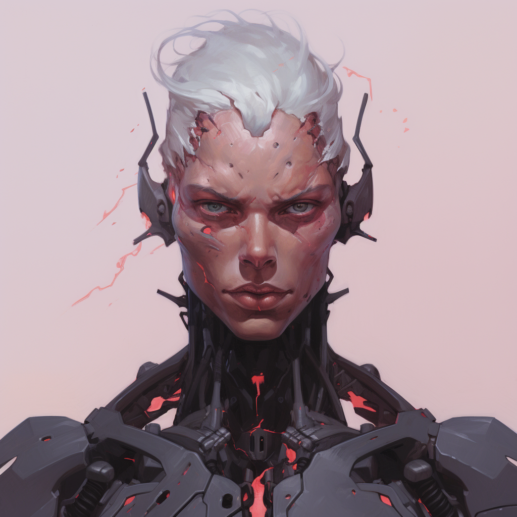 Female cyborg portrait gymniust