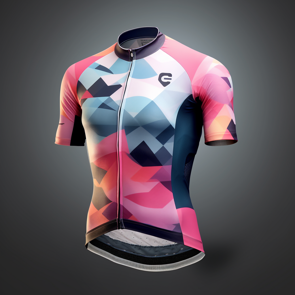 Stylish Cycling Jersey with Cubic Design