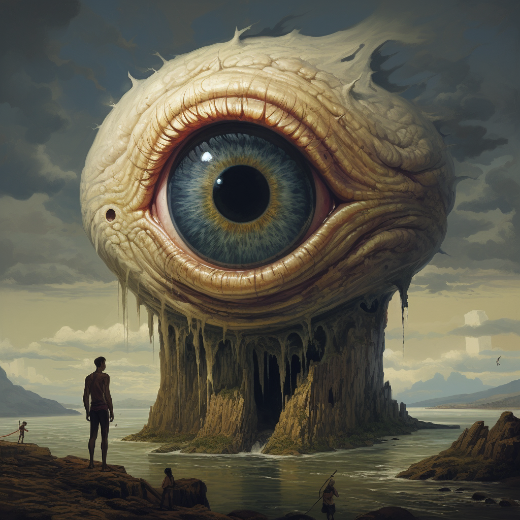 A majestic Cyclops mythical creature with one eye.