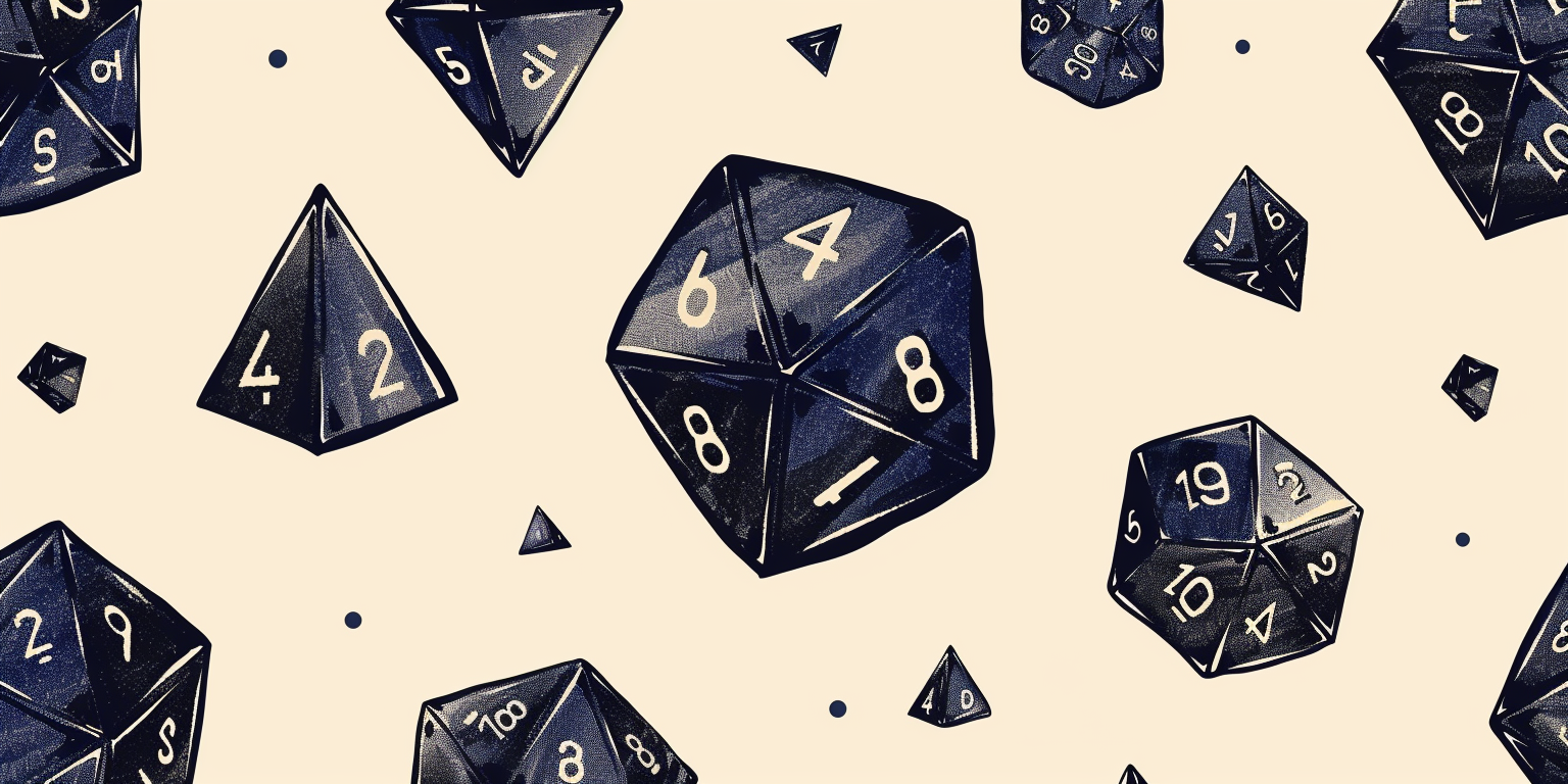 D20 dice minimal pattern aesthetic