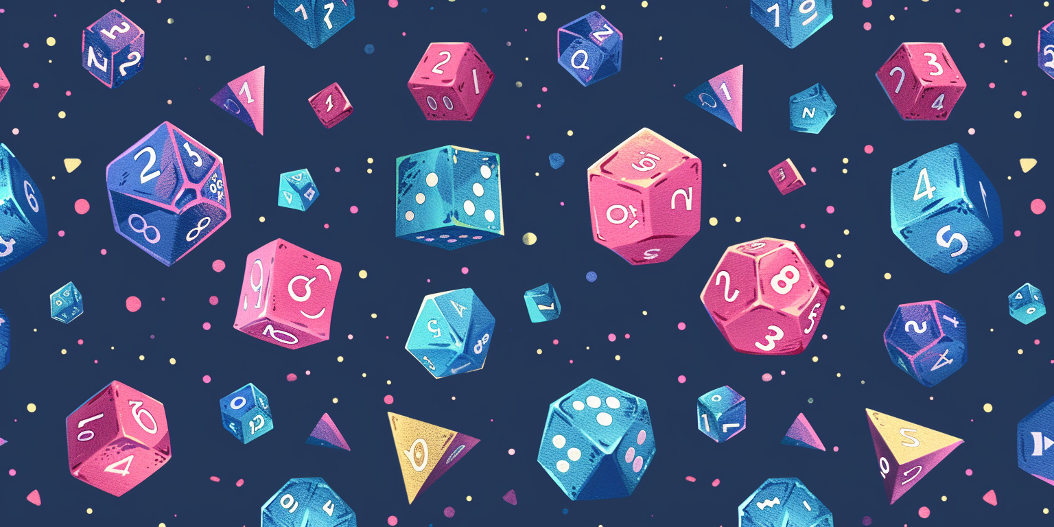 Vibrant d20 Dice Pattern Illustration