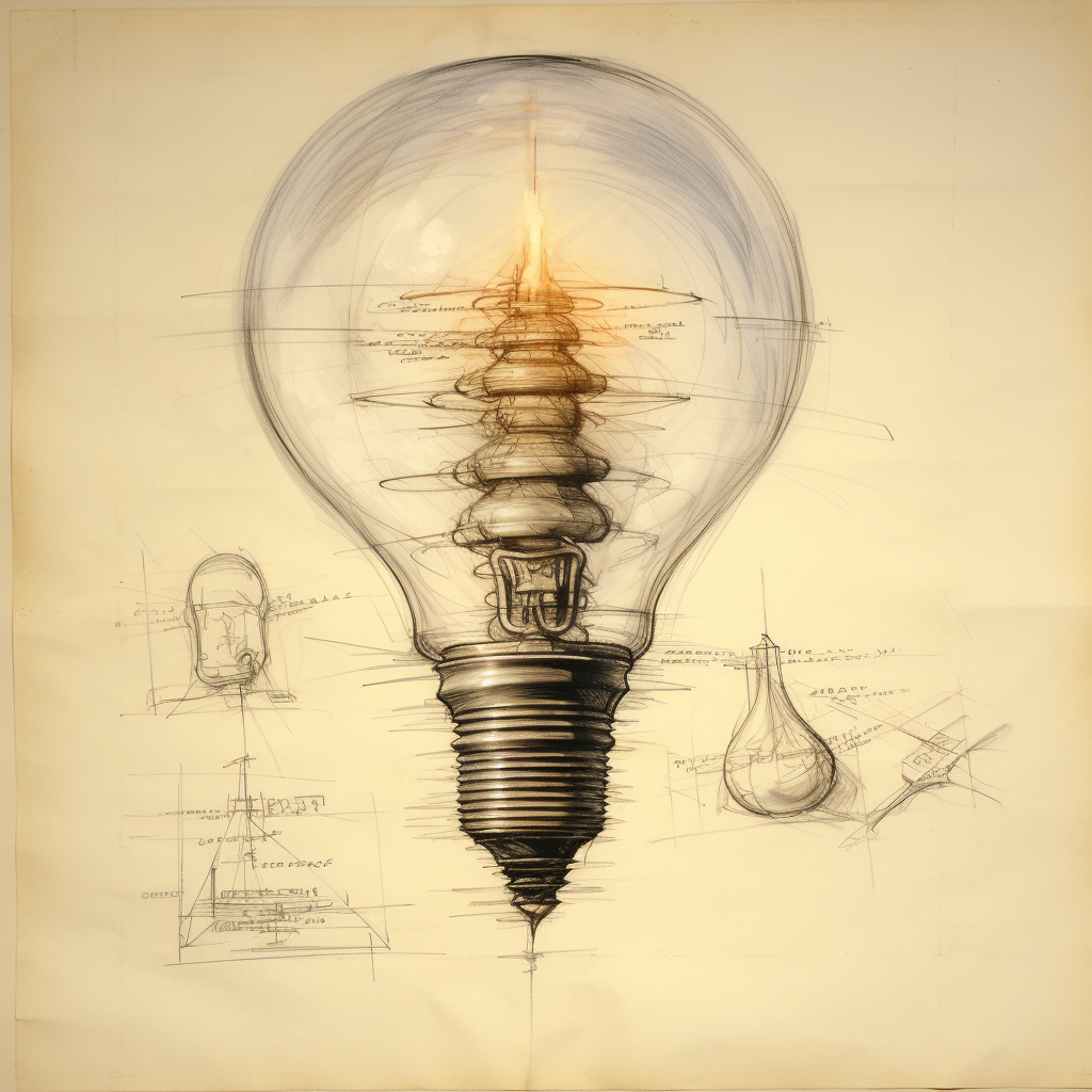 Da Vinci light bulb sketch