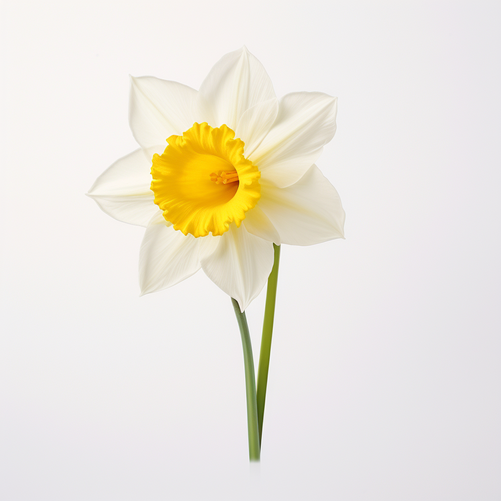 Beautiful daffodil on white background