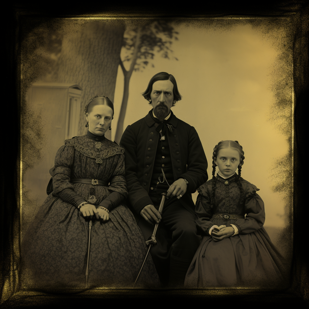 Family posing in 15th Century