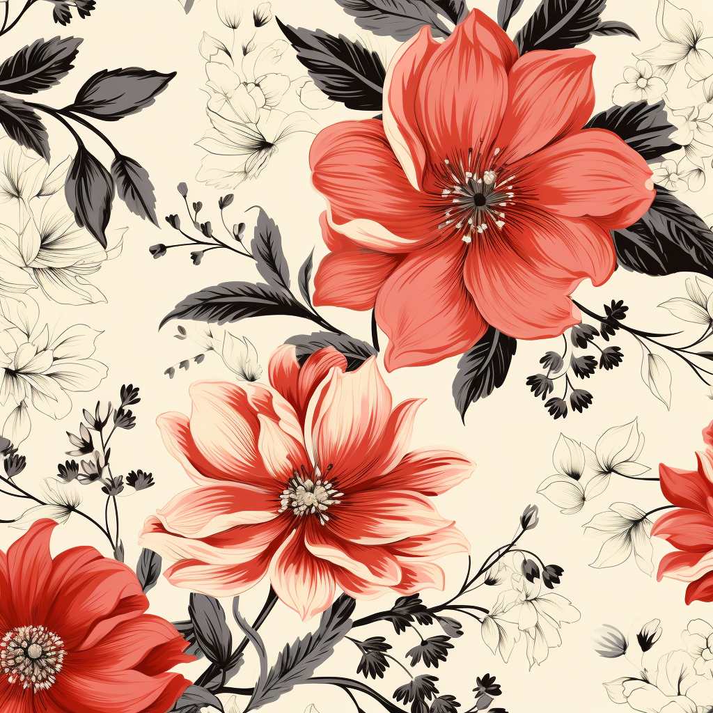 Delicate floral pattern in minimal style