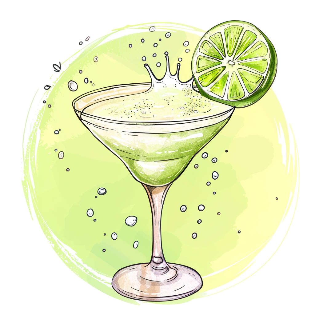 Daiquiri cocktail with lime slice