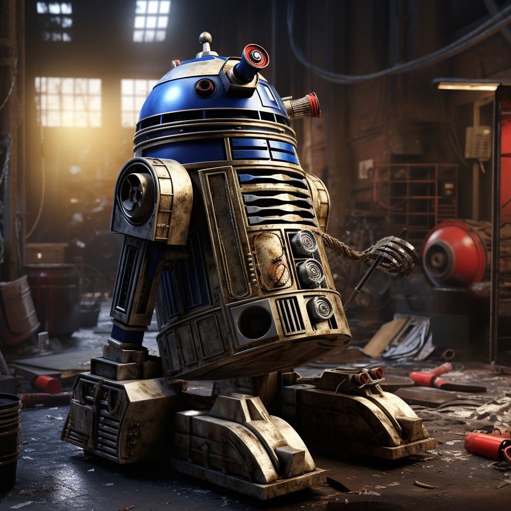 Dalek-R2D2 hybrid robot image