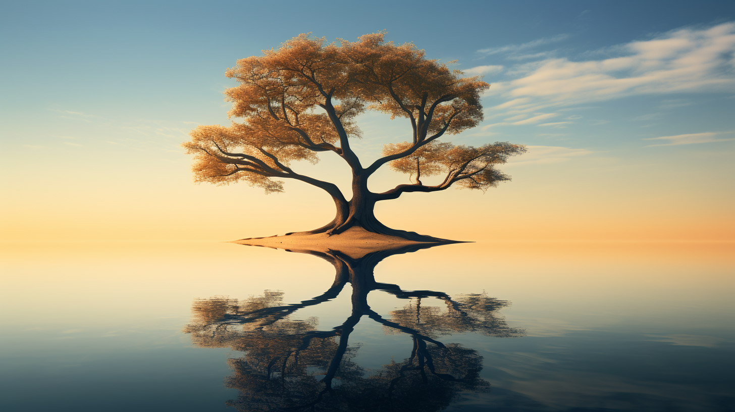 Tree with Reflection in Water