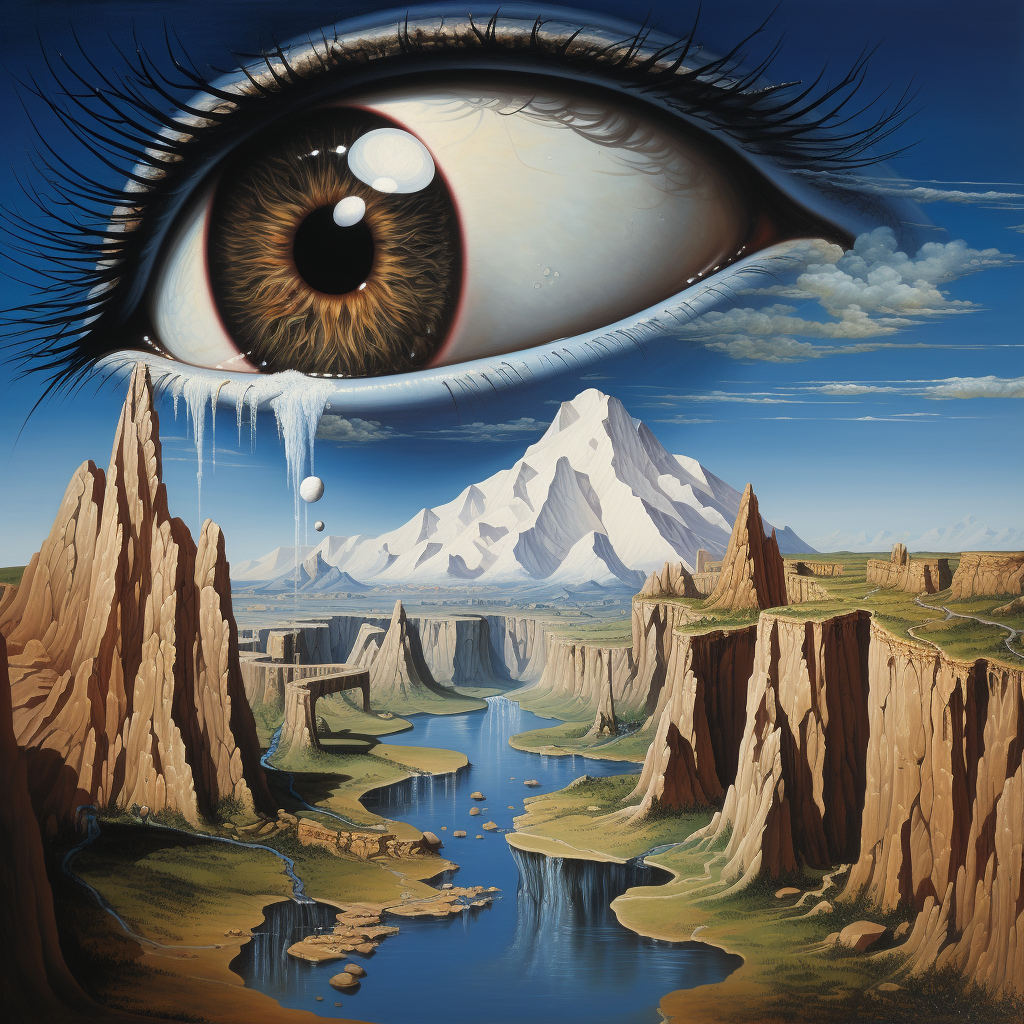 Salvador Dali's surreal eye and eyebrow painting