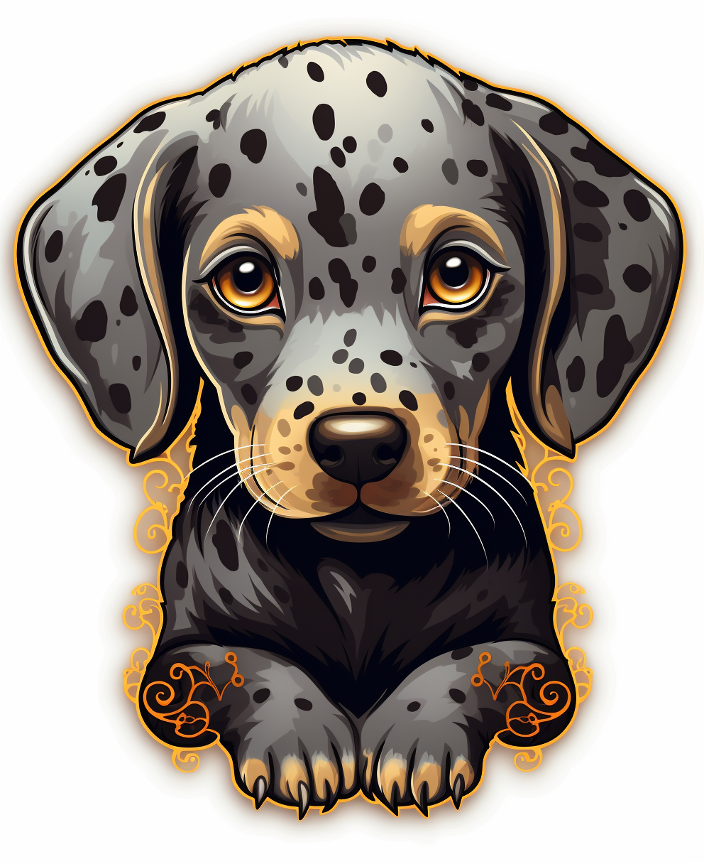 Dalmatian puppy with gold mandala design