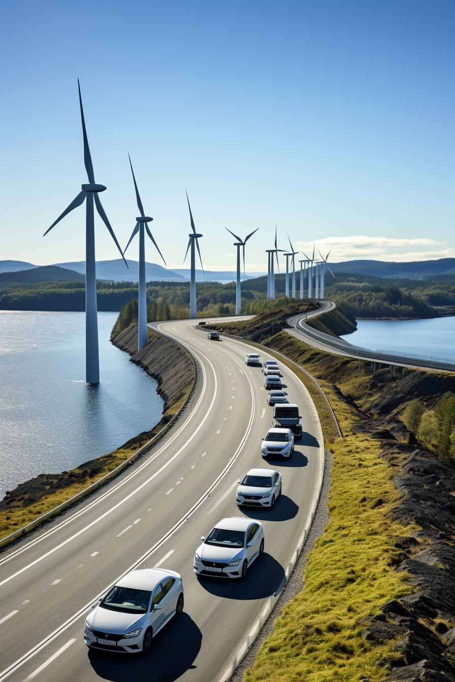 Spectacular Dam and Wind Turbines