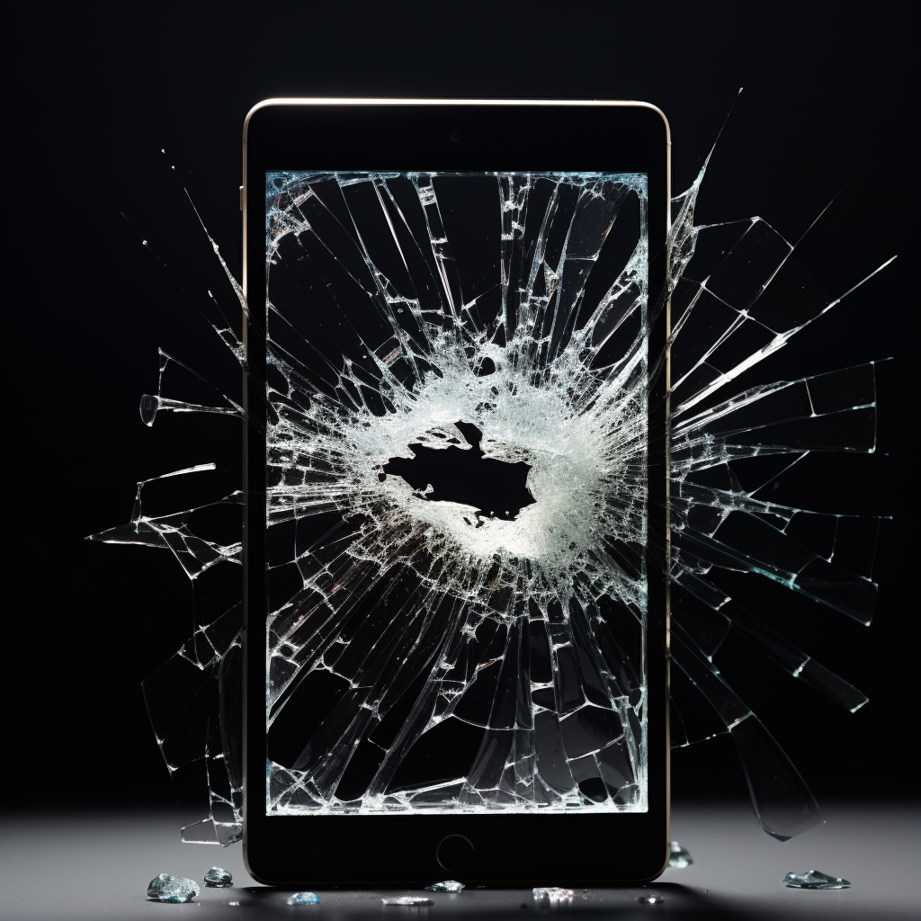 Damaged iPad Product Displayed