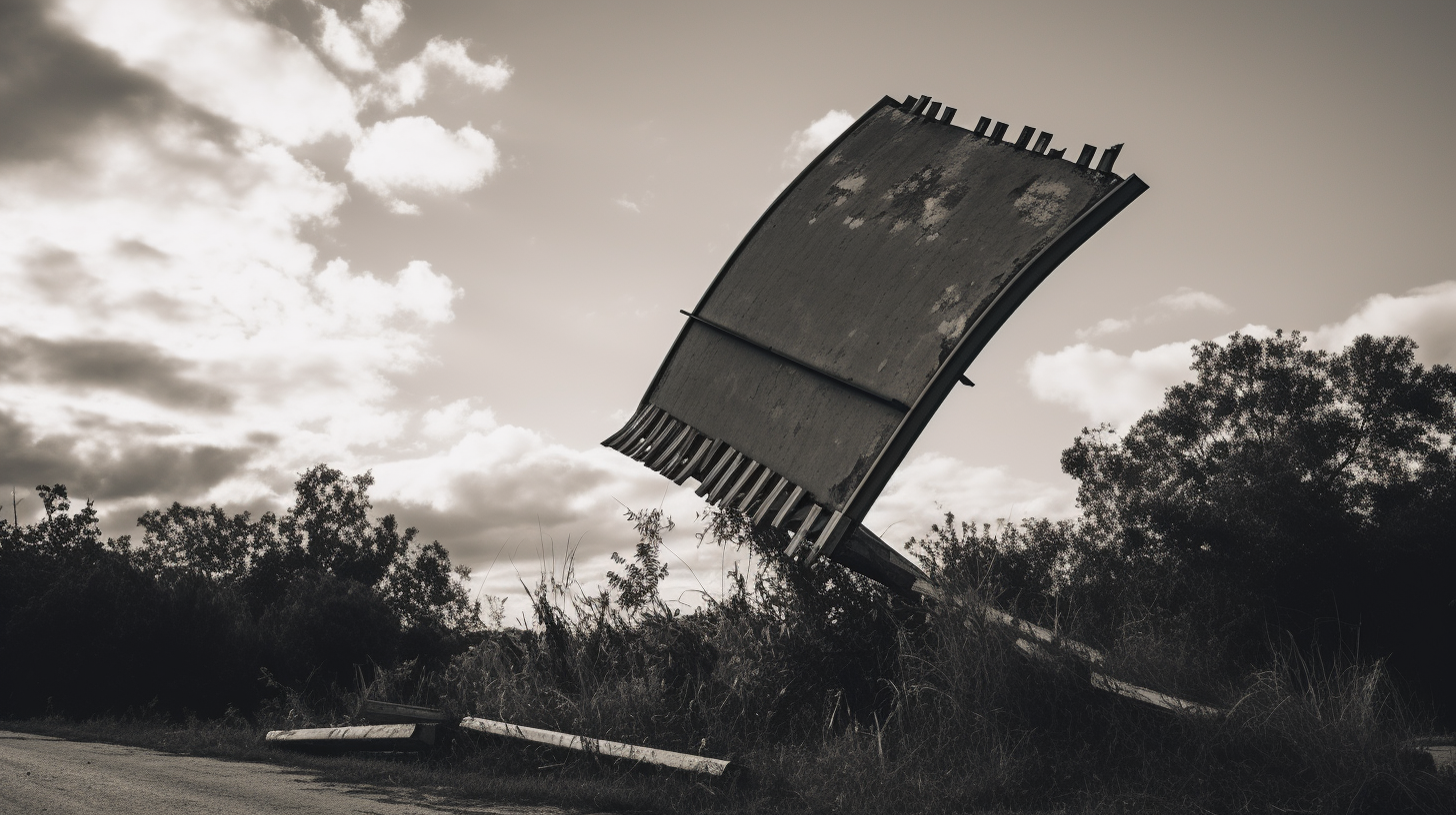 Image of damaged or overturned road sign