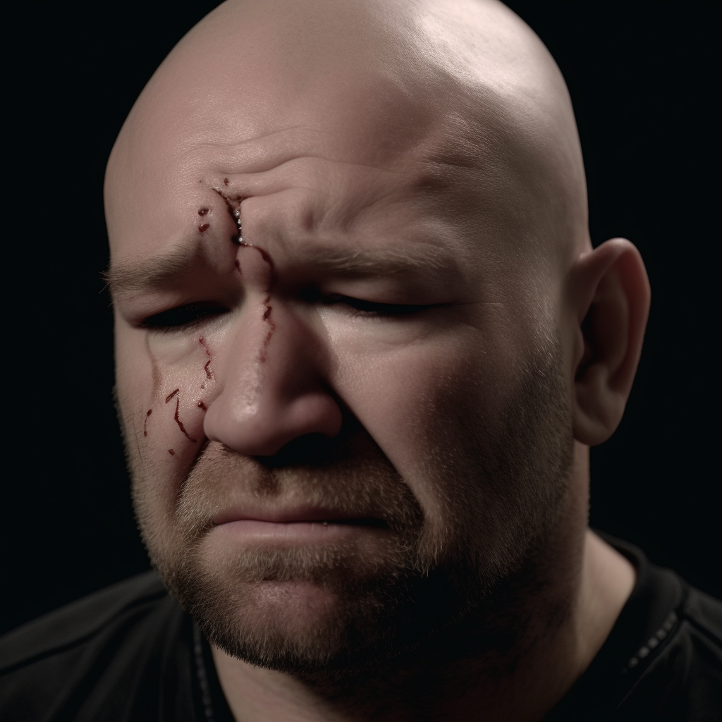 Dana White looking sad and crying