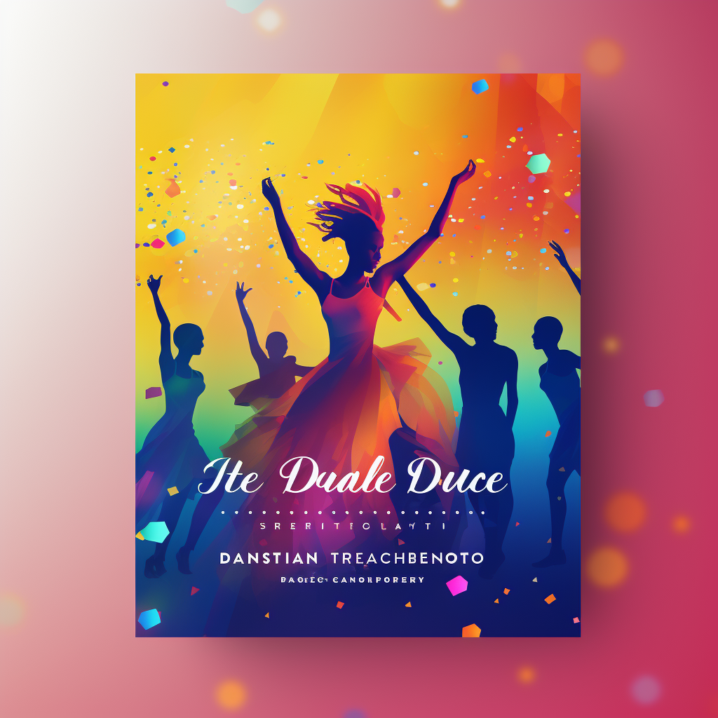 Colorful dance party with people celebrating and dancing